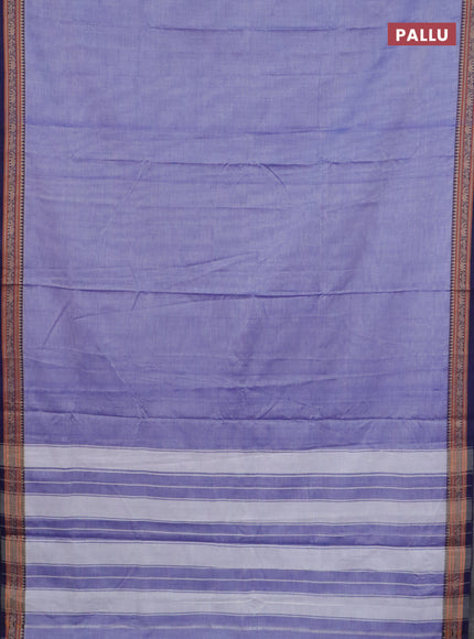 Narayanpet cotton saree lavender and beige with plain body and thread woven border