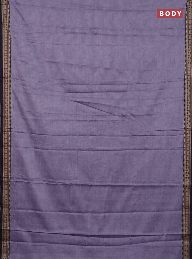 Narayanpet cotton saree lavender and violet with plain body and thread woven border