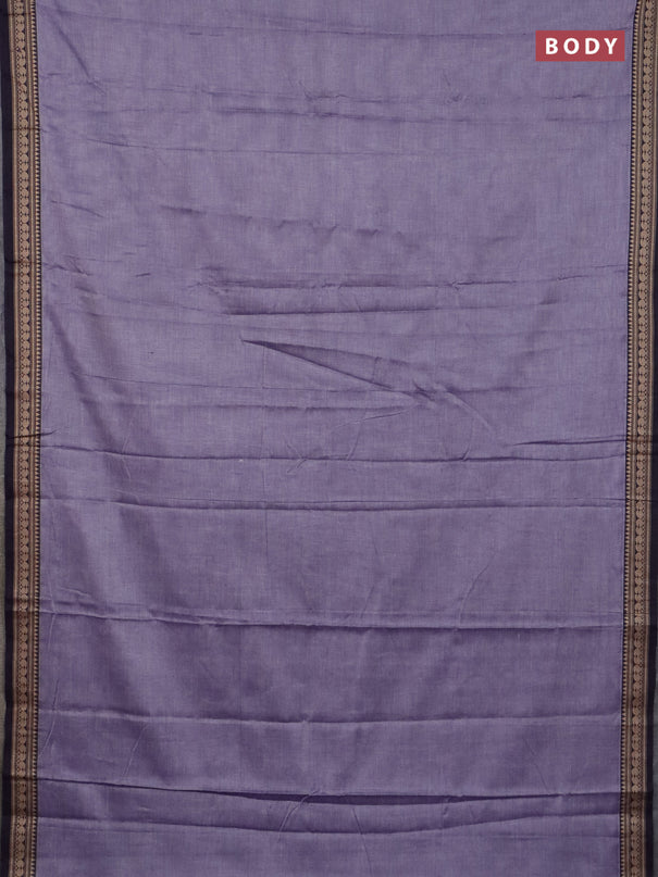Narayanpet cotton saree lavender and violet with plain body and thread woven border