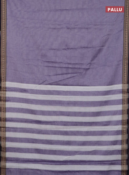 Narayanpet cotton saree lavender and violet with plain body and thread woven border