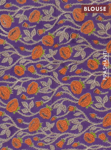 Narayanpet cotton saree lavender and violet with plain body and thread woven border