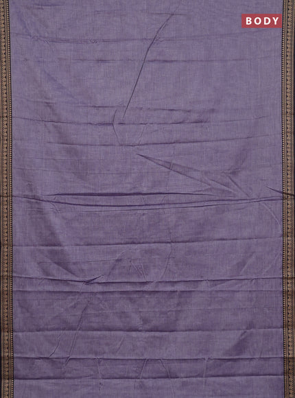 Narayanpet cotton saree lavender and violet with plain body and thread woven border