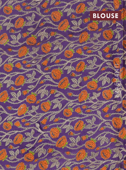 Narayanpet cotton saree lavender and violet with plain body and thread woven border
