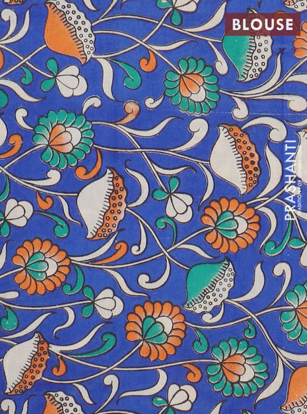 Narayanpet cotton saree purple and blue with plain body and thread woven border