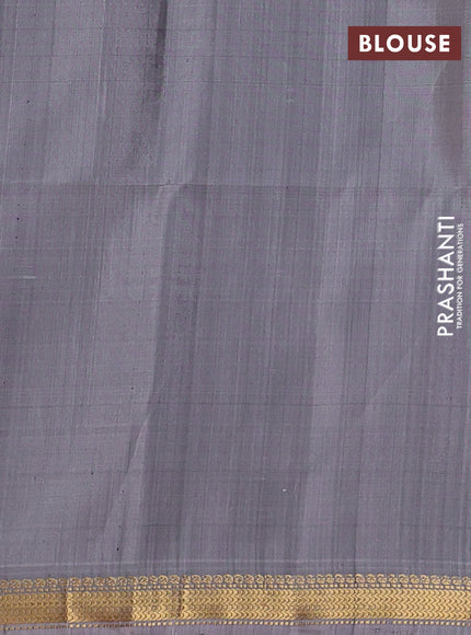 Pure soft silk saree maroon and grey with zari woven buttas and zari woven border