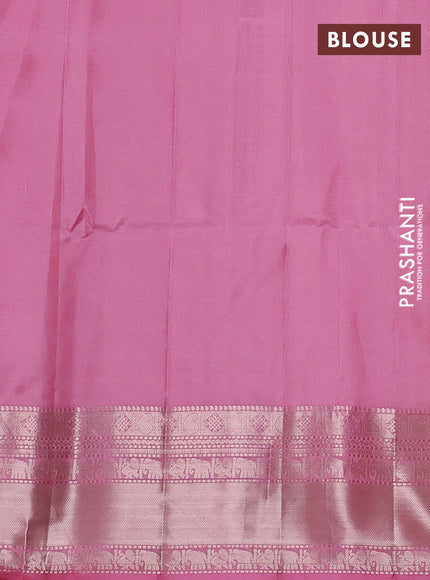 Pure soft silk saree light pink with annam zari woven buttas and rich zari woven border