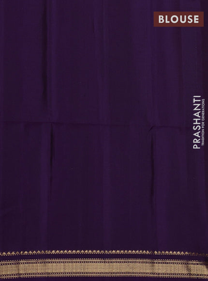 Pure soft silk saree purple with zari woven buttas and zari woven border