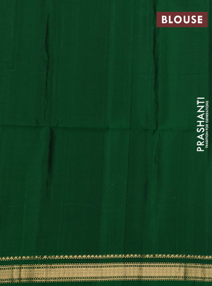 Pure soft silk saree green with zari woven buttas and zari woven border