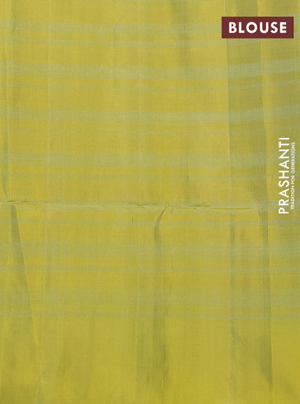 Pure soft silk saree teal green shade and dual shade of yellow with zari woven buttas and zari woven border