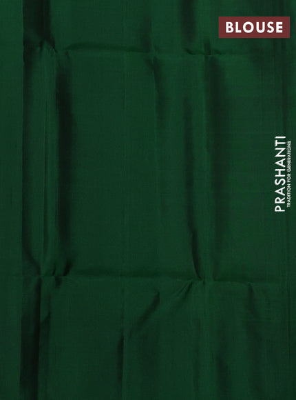 Pure soft silk saree rustic orange and green with allover zari woven buttas and long zari woven border