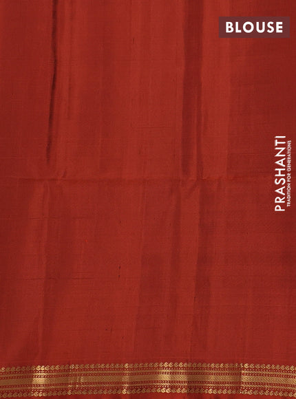 Pure soft silk saree purple and rustic orange with zari woven buttas and zari woven border