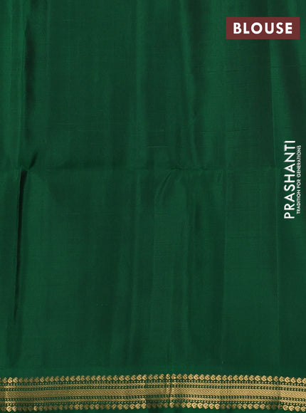 Pure soft silk saree purple and green with zari woven buttas and zari woven border