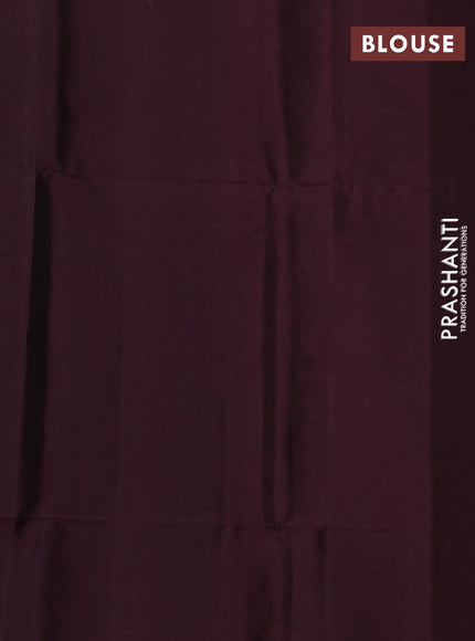 Pure soft silk saree deep maroon with zari woven buttas in borderless style