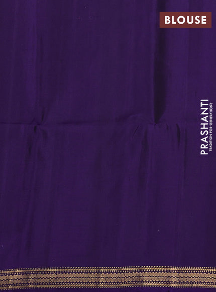 Pure soft silk saree dark magenta pink and violet with annam zari woven buttas and zari woven border