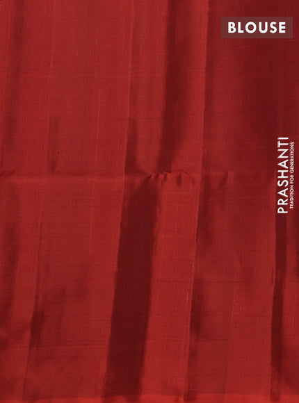 Pure soft silk saree rustic orange with zari woven buttas and zari woven butta border