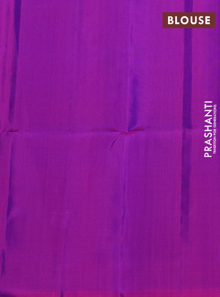 Pure soft silk saree purple with zari woven buttas in borderless style