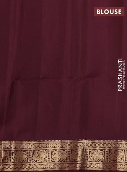 Pure soft silk saree light green and maroon with zari woven buttas and rich zari woven border