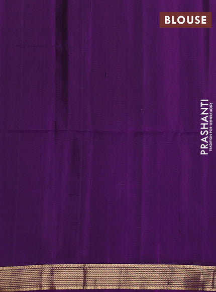 Pure soft silk saree violet shade and violet with floral zari woven buttas and zari woven border