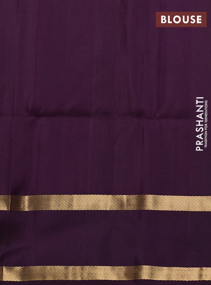 Pure soft silk saree mustard green and wine shade with allover zari weaves and rettapet zari woven border