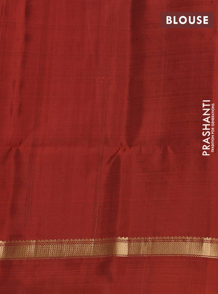 Pure soft silk saree purple and rustic orange with zari woven buttas and rettapet zari woven border