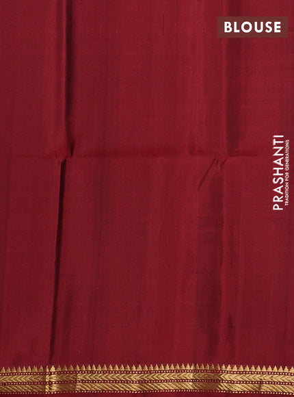 Pure soft silk saree maroon with zari woven rudhraksha buttas and zari woven border