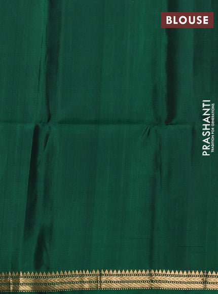 Pure soft silk saree green with zari woven rudhraksha buttas and zari woven border