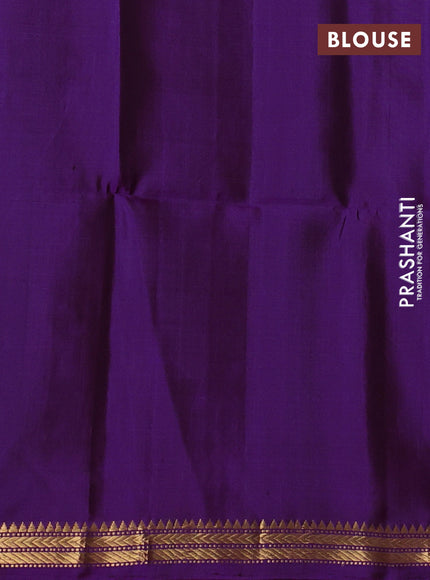 Pure soft silk saree purple with zari woven rudhraksha buttas and zari woven border