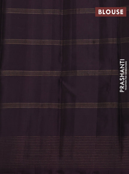 Pure soft silk saree pastel blue and wine shade with allover zari checks & buttas and zari woven border