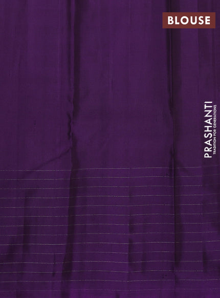 Pure soft silk saree pastel violet and violet with silver zari woven buttas and long silver zari woven checked border