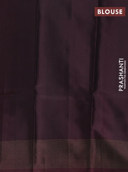 Pure soft silk saree mauve pink and coffee brown with allover zari weaves & buttas and long zari woven butta border