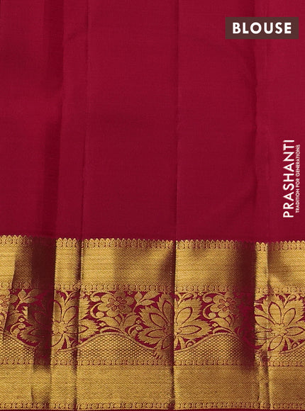 Pure kanchipuram silk saree red with ruddraksha zari woven buttas and zari woven border