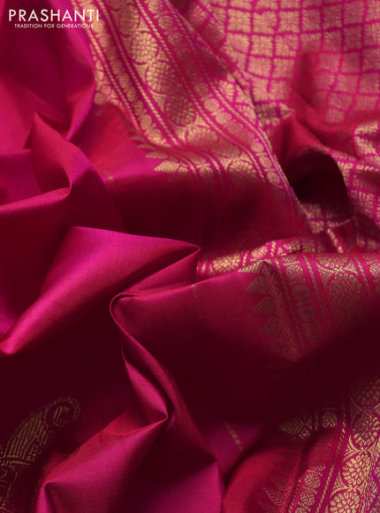 Pure kanchipuram silk saree pink with zari woven buttas and rich zari woven border
