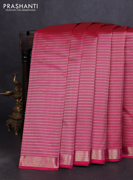 Pure kanchipuram silk saree pink with allover zari woven brocade weaves and zari woven border