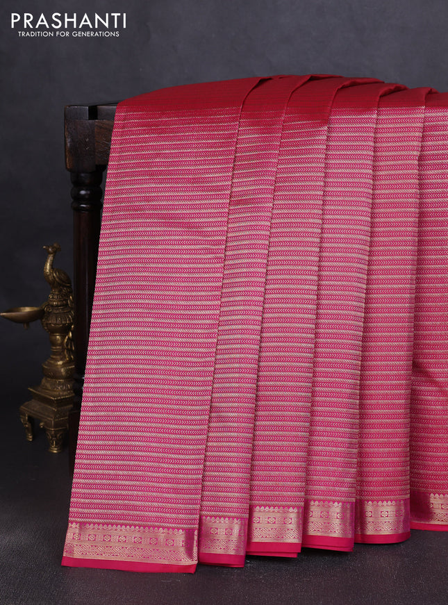 Pure kanchipuram silk saree pink with allover zari woven brocade weaves and zari woven border