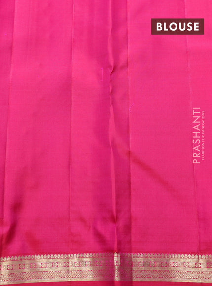 Pure kanchipuram silk saree pink with allover zari woven brocade weaves and zari woven border