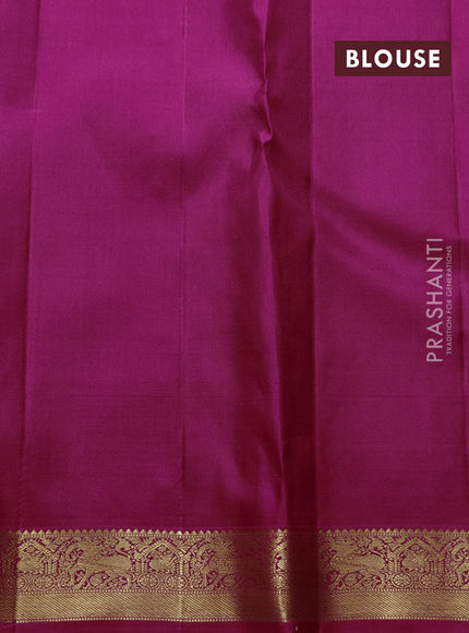 Pure kanchipuram silk saree dark pink with allover zari woven brocade weaves and zari woven border