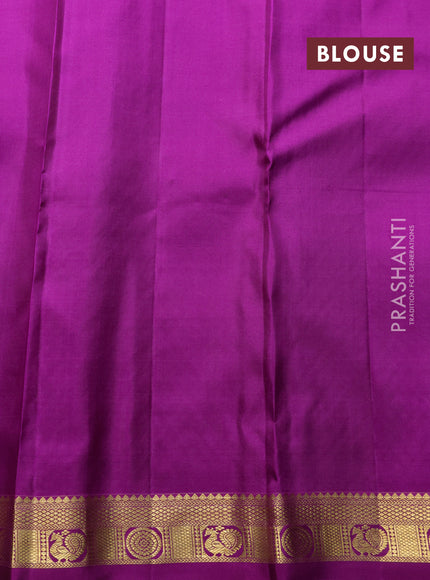 Pure kanchipuram silk saree pastel purple and purple with allover zari woven brocade weaves and zari woven border