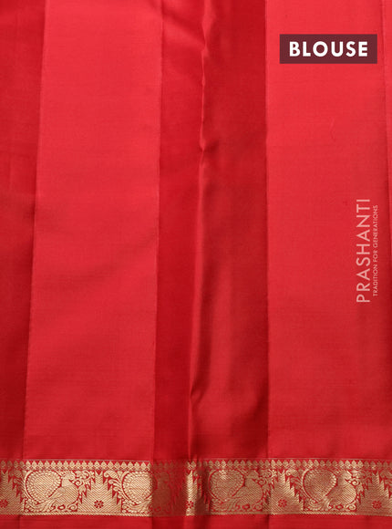 Pure kanchipuram silk saree red with allover zari woven 1000 buttas and zari woven border