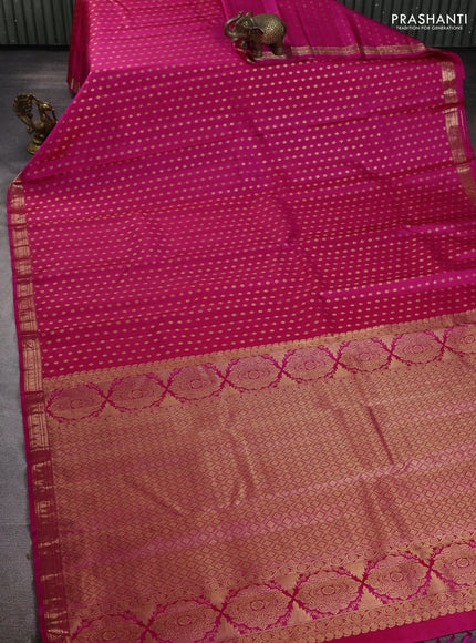 Pure kanchipuram silk saree pink with allover zari woven 1000 buttas and zari woven border