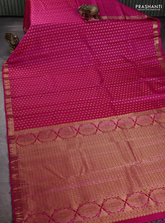 Pure kanchipuram silk saree pink with allover zari woven 1000 buttas and zari woven border