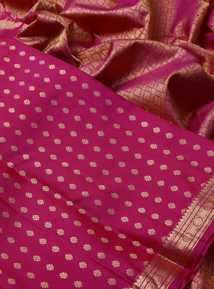 Pure kanchipuram silk saree pink with allover zari woven 1000 buttas and zari woven border