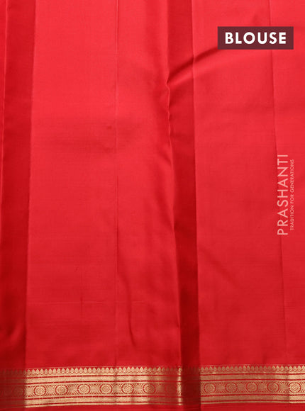 Pure kanchipuram silk saree red with allover zari woven 1000 buttas and zari woven border