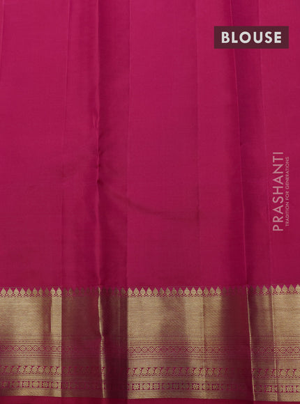 Pure kanchipuram silk saree pink with allover zari woven butta weaves and long wedding design zari woven border