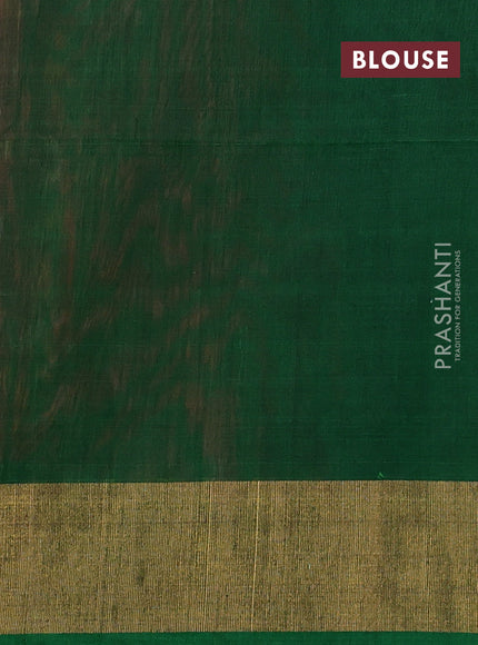 Ikat silk cotton saree candy pink and green with allover ikat weaves and zari woven border