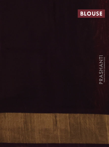 Ikat silk cotton saree orange and coffee brown with allover ikat weaves and zari woven border