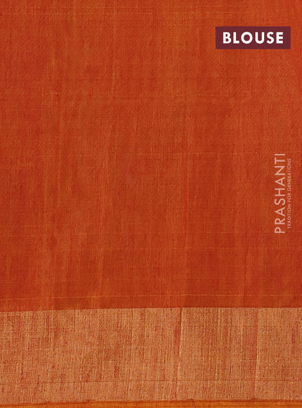 Ikat silk cotton saree bottle green and dark mustard with allover ikat weaves and zari woven border
