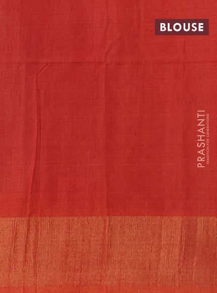 Ikat silk cotton saree cs blue and dark mustard with allover ikat weaves and zari woven border