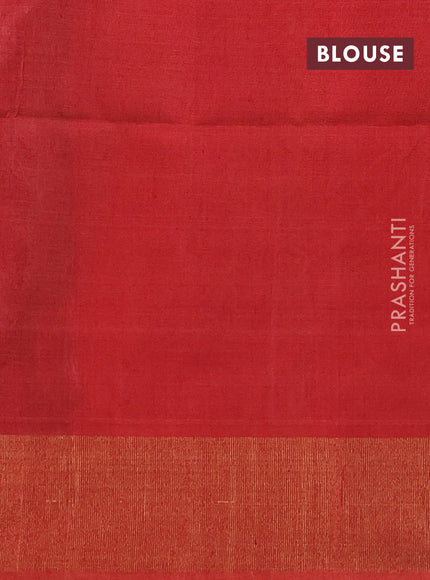 Ikat silk cotton saree violet and orange with allover ikat weaves and zari woven border