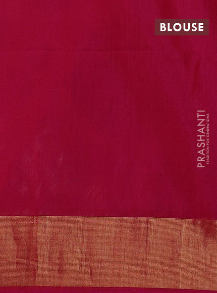 Ikat silk cotton saree grey and pink with allover ikat weaves and zari woven border