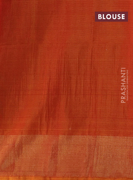 Ikat silk cotton saree navy blue and dual shade of dark mustard with allover ikat weaves and zari woven border